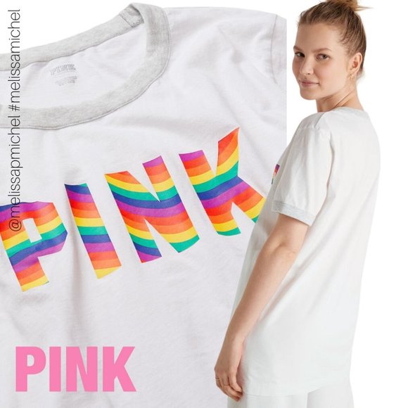NWT VS PINK Campus Short Sleeve Tee - Picture 1 of 2